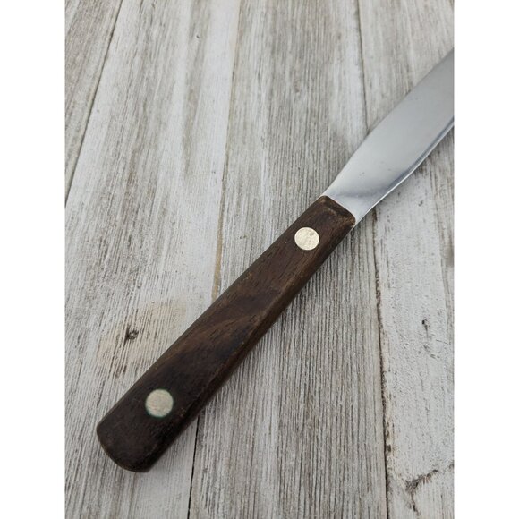 Vintage Universal Stainless Steel Spatula Cake Icing Wood Handle 9" - Picture 6 of 9